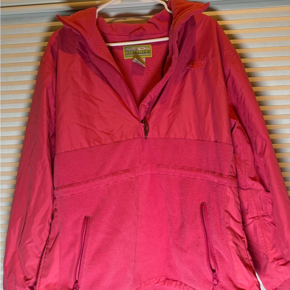 Lady Drake Pink 1/4 zip pullover with fleece lining
